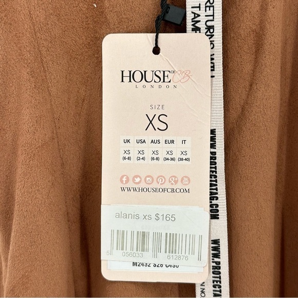NEW House of CB Alanis Dress Copper Sleeveless Bodycon Vegan Suede Size XS - Picture 6 of 8